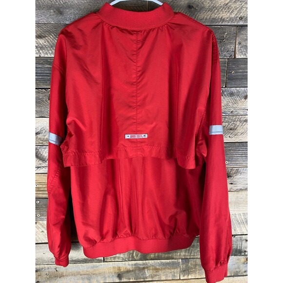 Nike Men's Sz M Red Ohio State Pullover Wind Breaker Reflective 1/4 Zip - Picture 9 of 15